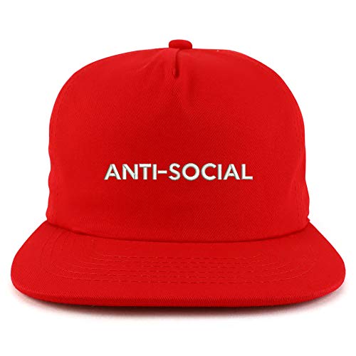 Trendy Apparel Shop Anti Social Cotton Unstructured Flatbill Snapback Cap