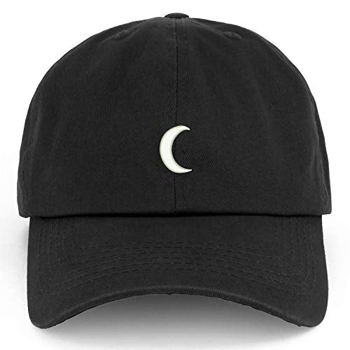 Trendy Apparel Shop XXL Crescent Moon Embroidered Unstructured Cotton Cap