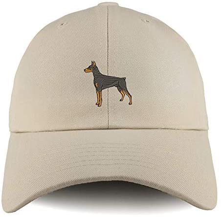 Trendy Apparel Shop Doberman Dog Embroidered Low Profile Soft Cotton Dad Hat Cap