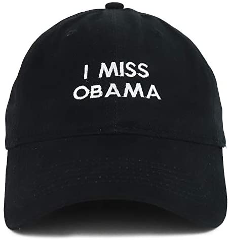 Trendy Apparel Shop I Miss Obama Embroidered Soft Crown 100% Brushed Cotton Cap Multipack Value Deal - 12 Pack - Black