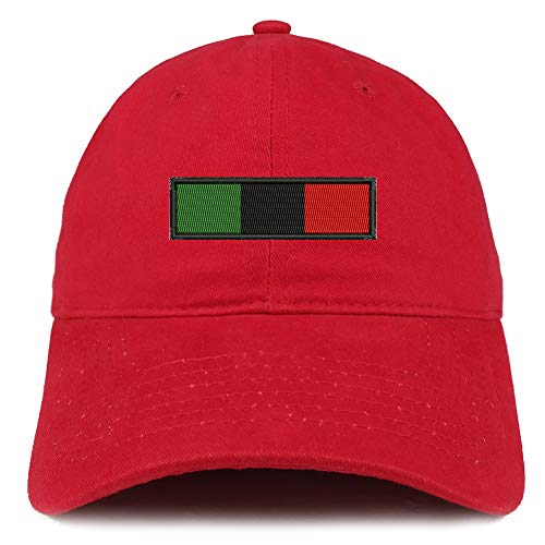 Trendy Apparel Shop Africa Green Black RED Flag Embroidered Soft Crown 100% Brushed Cotton Cap