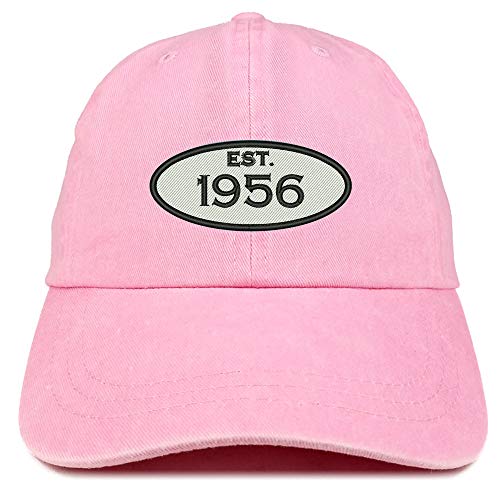 Trendy Apparel Shop 65th Birthday Established 1956 Washed Cotton Adjustable Cap