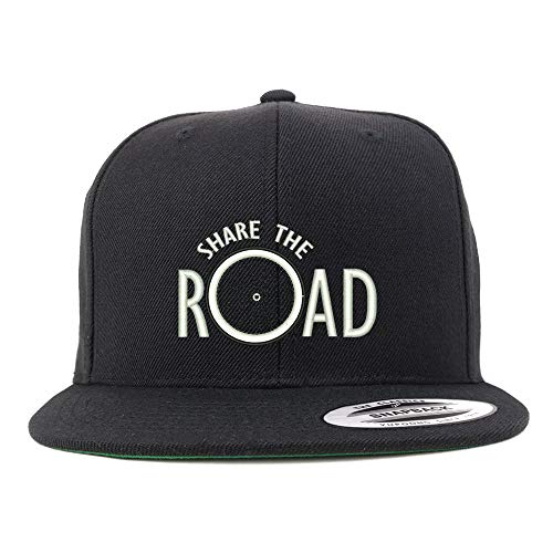 Trendy Apparel Shop Share The Road Embroidered Flat Bill Snapback Cap