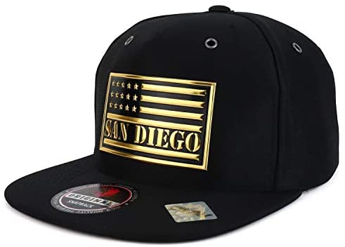 Trendy Apparel Shop High Frequency San Diego USA Flag Scuba Snapback Cap
