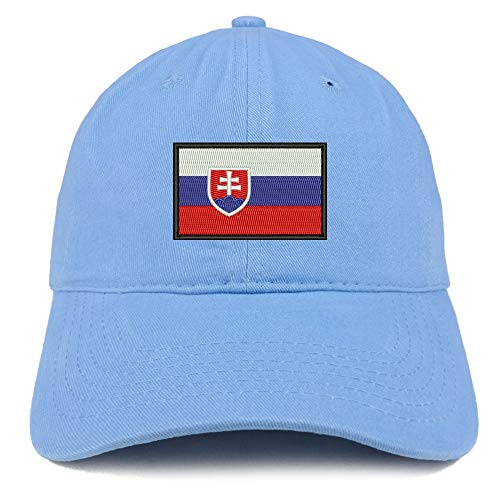 Trendy Apparel Shop Flag of Slovakia Embroidered Soft Crown 100% Brushed Cotton Cap