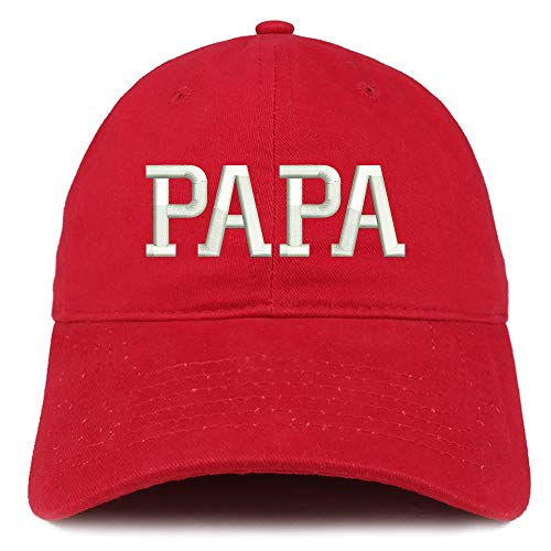 Trendy Apparel Shop PAPA Embroidered Soft Crown 100% Brushed Cotton Cap