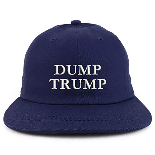 Trendy Apparel Shop Dump Trump Embroidered Low Profile Cotton Snapback Cap
