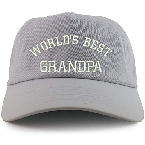 Trendy Apparel Shop World's Best Grandpa Embroidered 5 Panel Unstructured Soft Crown Baseball Cap