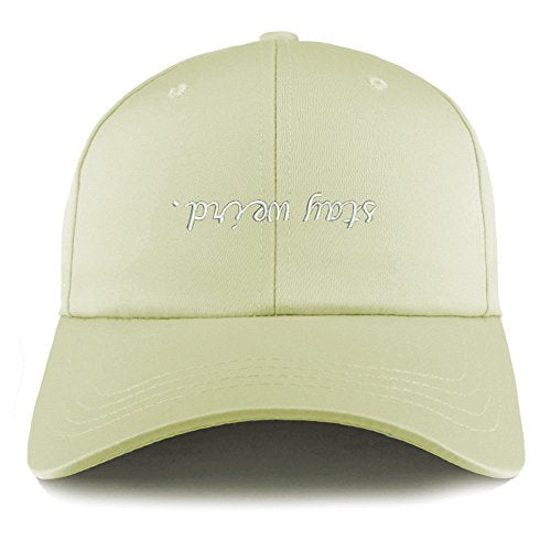 Trendy Apparel Shop Stay Weird Embroidered Structured Satin Adjustable Cap