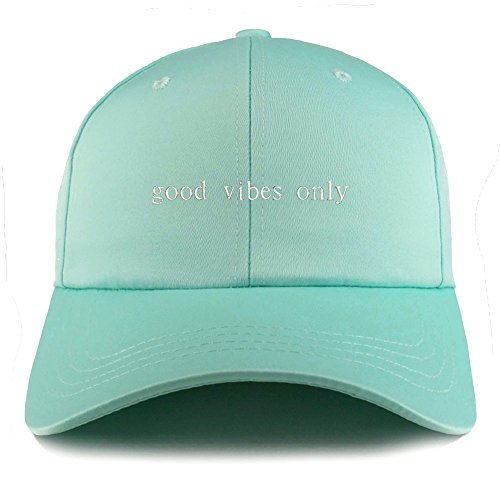 Trendy Apparel Shop Good Vibes Only Embroidered Structured Satin Adjustable Cap