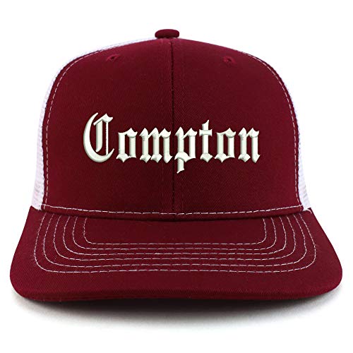 Trendy Apparel Shop Compton City Old English Two Tone Trucker Baseball Cap