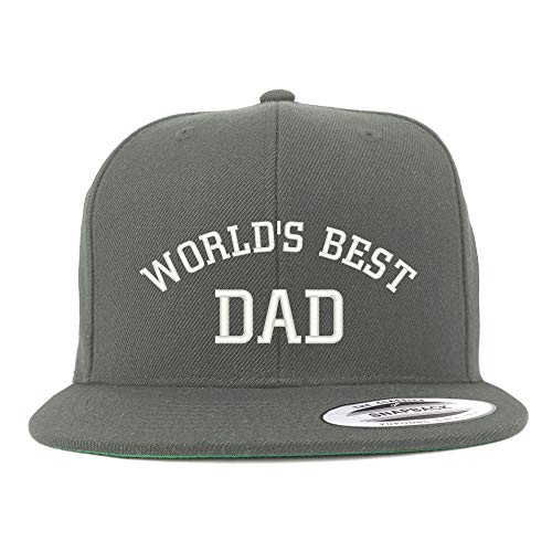 Trendy Apparel Shop Flexfit World's Best Dad Embroidered Structured Flatbill Snapback Cap
