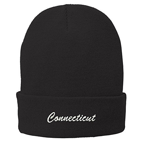 Trendy Apparel Shop Conneticut Embroidered Winter Folded Long Beanie