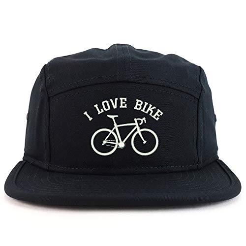 Trendy Apparel Shop I Love Bike Embroidered 5 Panel Racer Baseball Cap