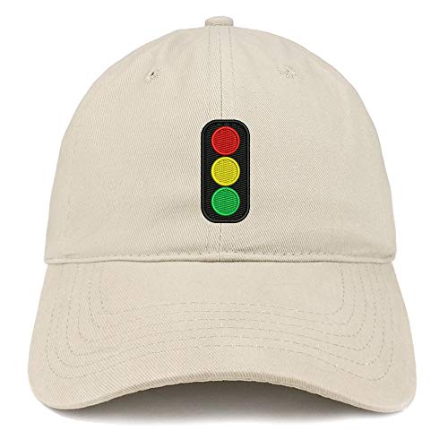 Trendy Apparel Shop Traffic Light Embroidered Soft Crown 100% Brushed Cotton Cap