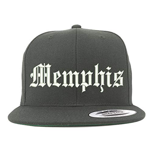 Trendy Apparel Shop Old English Font Memphis City Embroidered Flat Bill Cap