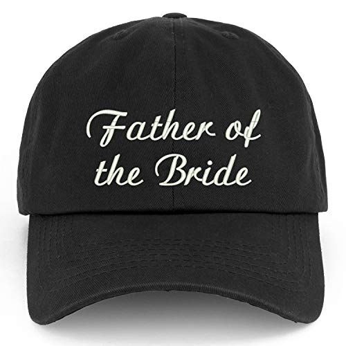 Trendy Apparel Shop XXL Father of The Bride Embroidered Unstructured Cotton Cap