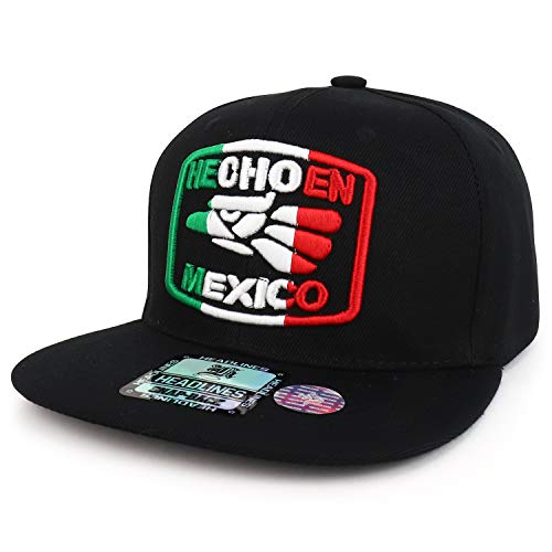 Trendy Apparel Shop Tri Hecho en Mexico Eagle Embroidered Flatbill Snapback Cap