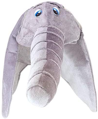 Trendy Apparel Shop Funny Plush Elephant Novelty Costume Hat Child to Adult - Grey