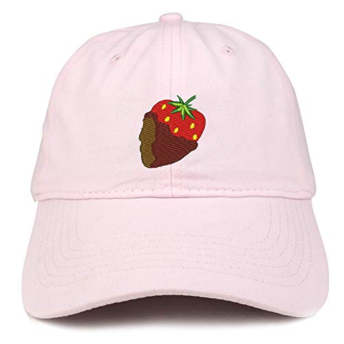 Trendy Apparel Shop Chocolate Dipped Strawberry Soft Crown 100% Brushed Cotton Cap