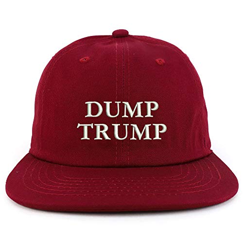 Trendy Apparel Shop Dump Trump Embroidered Low Profile Cotton Snapback Cap