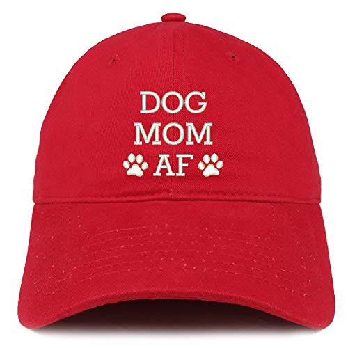 Trendy Apparel Shop Dog Mom AF Paw Embroidered Unstructured Cotton Dad Hat