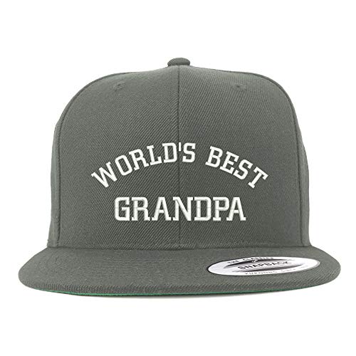 Trendy Apparel Shop Flexfit World's Best Grandpa Embroidered Structured Flatbill Snapback Cap