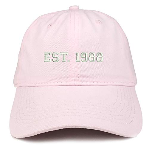 Trendy Apparel Shop EST 1988 Embroidered - 33rd Birthday Gift Soft Cotton Baseball Cap