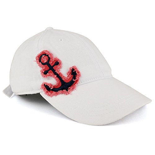Trendy Apparel Shop Vintage Frayed Anchor Embroidered Patch Unstructured Adjustable Baseball Cap