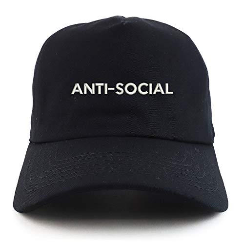 Trendy Apparel Shop Anti Social Cotton Unstructured 5 Panel Dad Baseball Cap
