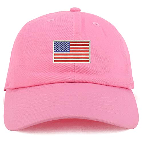 Trendy Apparel Shop Youth Sized White American Flag Embroidered Adjustable Unstructured Baseball Cap
