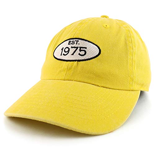 Trendy Apparel Shop 45th Birthday Established 1976 Washed Cotton Adjustable Cap