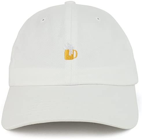 Trendy Apparel Shop Beer Emoticon Embroidered Unstructured Cotton Dad Hat