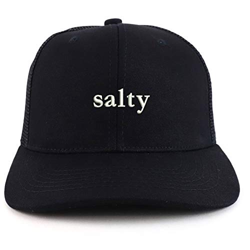Trendy Apparel Shop Salty Embroidered Cotton Two Tone Trucker Baseball Cap