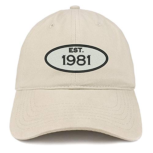 Trendy Apparel Shop 40th Birthday Established 1981 Soft Crown Brushed Cotton Cap