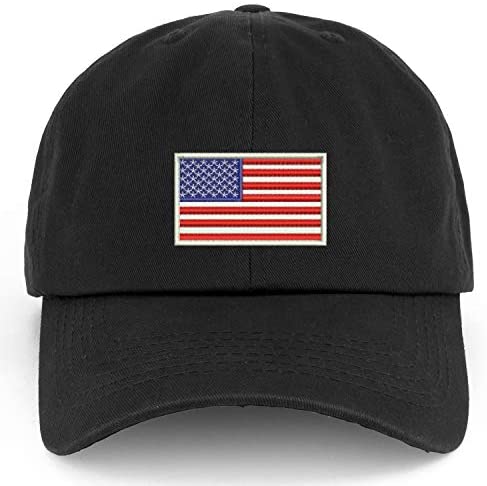 Trendy Apparel Shop XXL USA White Flag Embroidered Unstructured Cotton Cap