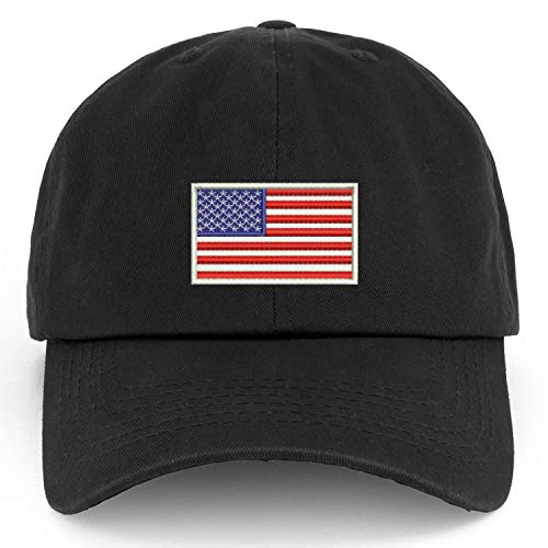 Trendy Apparel Shop XXL USA White Flag Embroidered Unstructured Cotton Cap
