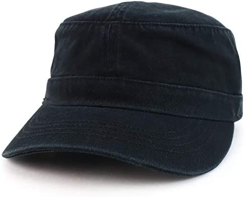 Trendy Apparel Shop Cotton Army Cap Military Flat Top Adjustable Baseball Cap