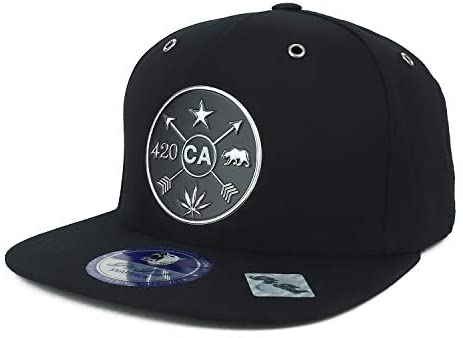 Trendy Apparel Shop California State Marijuana High Frequency Patch Snapback Cap