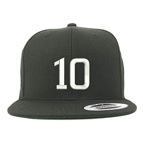 Trendy Apparel Shop Number 10 Embroidered Snapback Flatbill Baseball Cap
