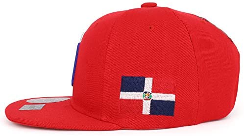 Trendy Apparel Shop Dominican Republic 3D Embroidered Flatbill Snapback Cap Flag