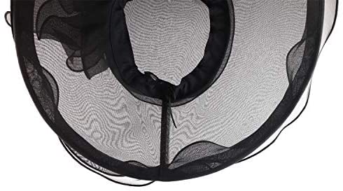 Trendy Apparel Shop Ladies Fashion Ruffled Brim Crystal Trim Organza Hat