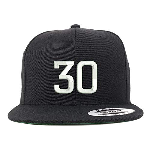 Trendy Apparel Shop Number 30 Embroidered Snapback Flatbill Baseball Cap