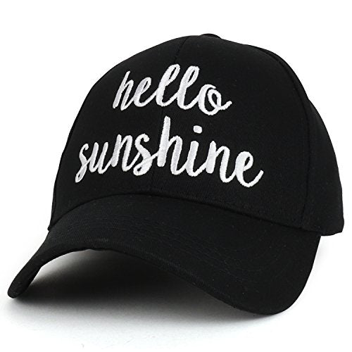 Trendy Apparel Shop Hello Sunshine Cursive Texts Embroidered Baseball Cap