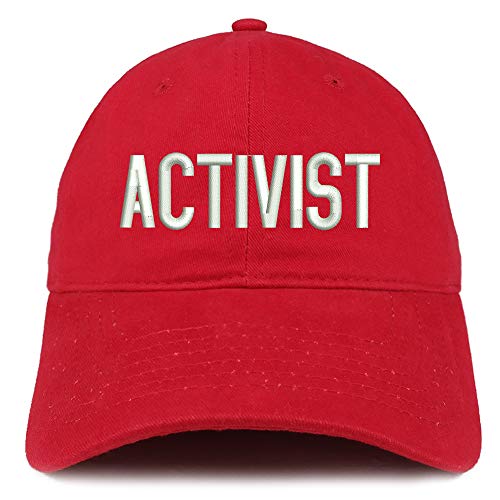 Trendy Apparel Shop Activist Embroidered Soft Crown 100% Brushed Cotton Cap
