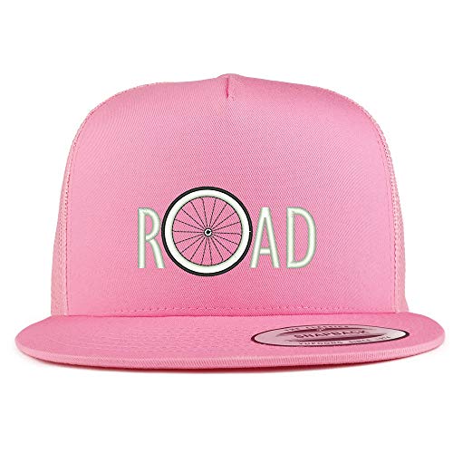 Trendy Apparel Shop Bicycle Road Embroidered 5 Panel Flatbill Mesh Cap