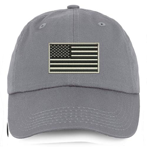 Trendy Apparel Shop Youth Grey American Flag Unstructured Cotton Baseball Cap