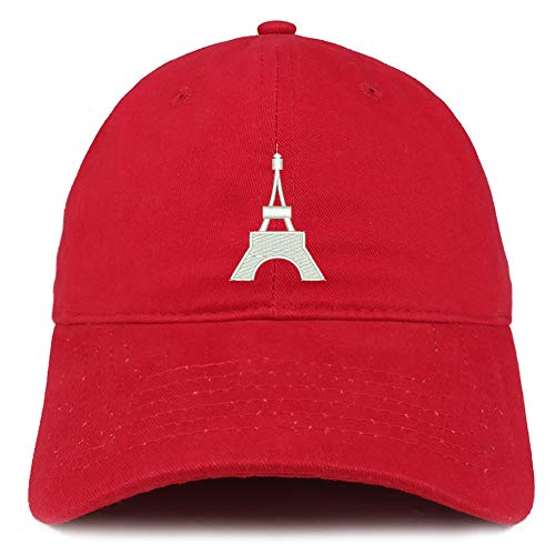 Trendy Apparel Shop Small Eifel Tower Embroidered Soft Crown 100% Brushed Cotton Cap