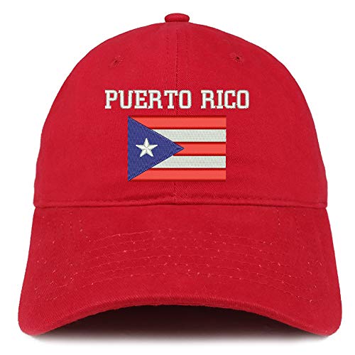 Trendy Apparel Shop Puerto Rico Embroidered Soft Crown 100% Brushed Cotton Cap