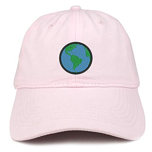 Trendy Apparel Shop Small Earth Embroidered Soft Crown 100% Brushed Cotton Cap